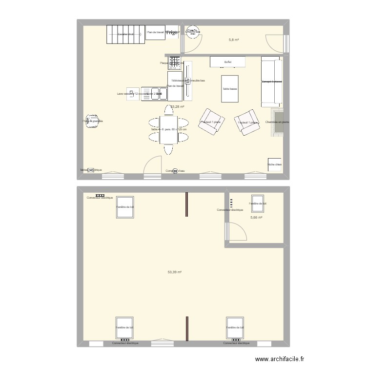 Montebras v1. Plan de 4 pièces et 118 m2