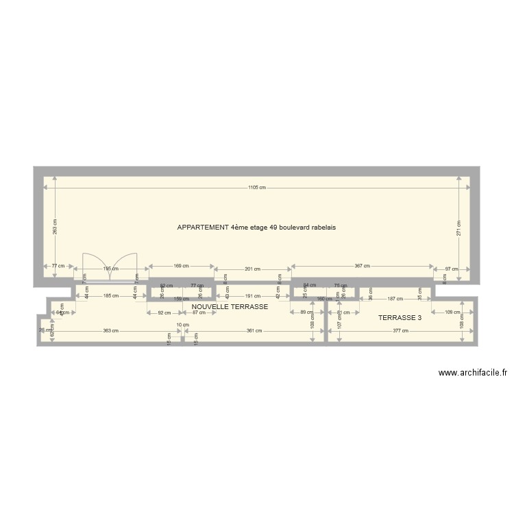 PERSO ED terrasse après travaux. Plan de 0 pièce et 0 m2