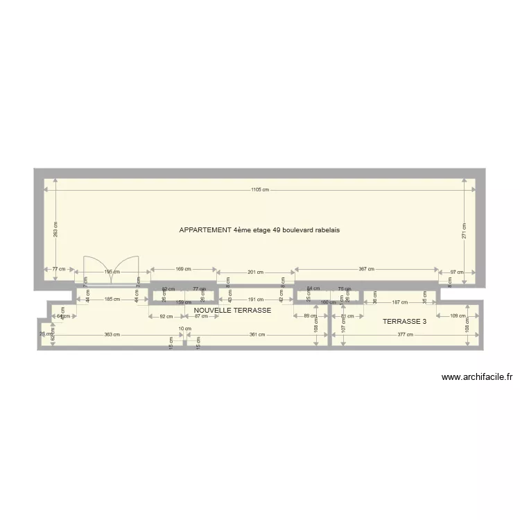 PERSO ED terrasse apr&egrave;s travaux. Plan de 