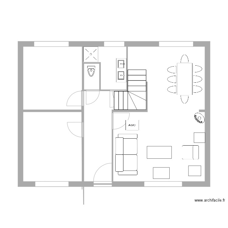 03 Penmarch. Plan de 7 pièces et 57 m2