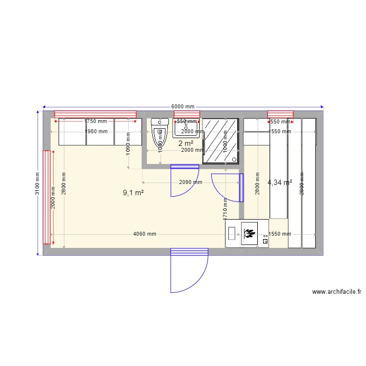 Светлана Паршина. Plan de 3 pièces et 15 m2