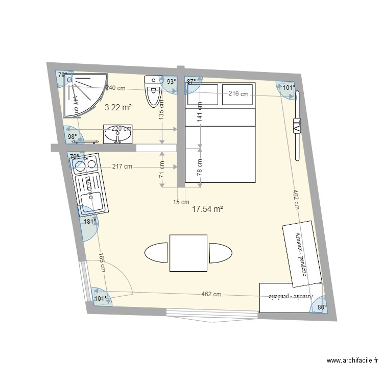 implantation RdC Appartement 2. Plan de 0 pièce et 0 m2