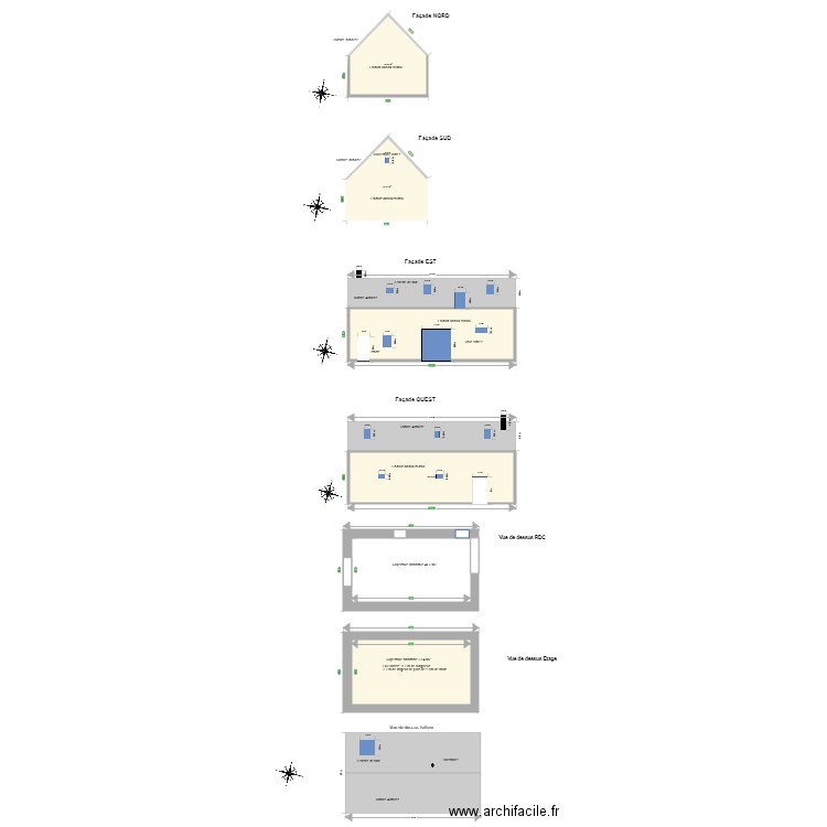 maison commune. Plan de 6 pièces et 222 m2