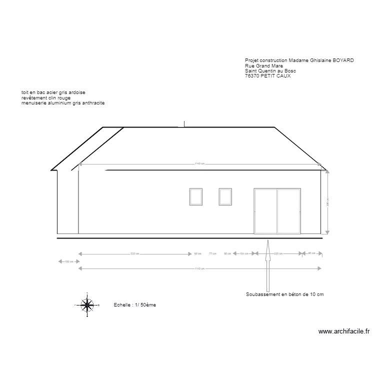 plan fa&ccedil;ade est. Plan de 