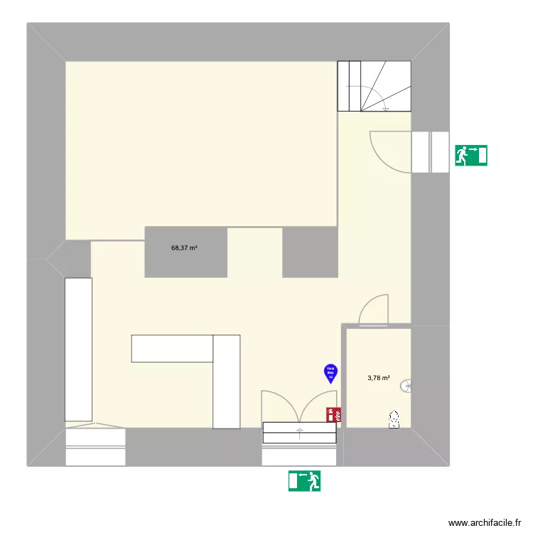 Au Traouquet. Plan de 2 et 72 m² Au Traouquet. Plan de 2 et 72 m²