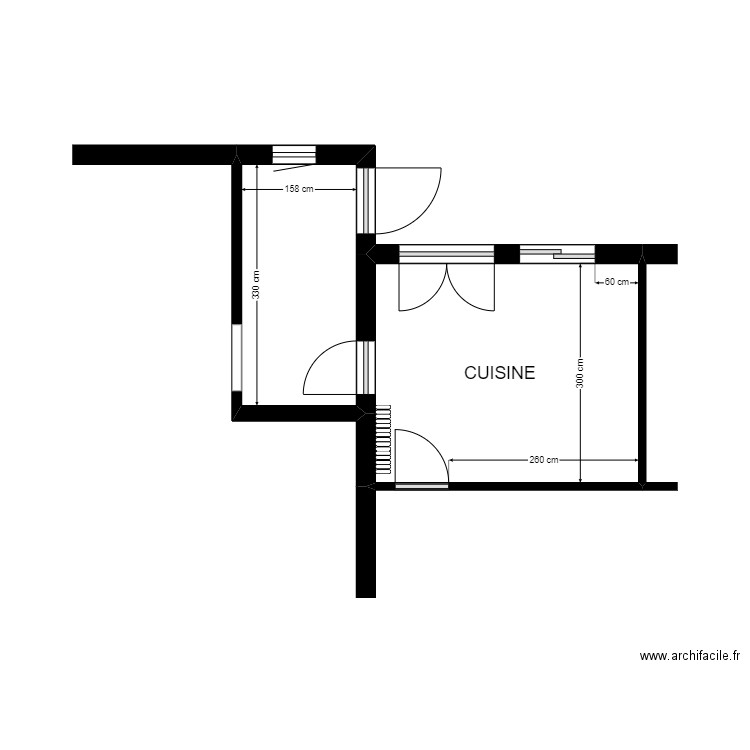 GRAND CUISINE. Plan de 2 pièces et 16 m2