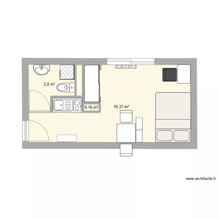 PLAN CAMPUS 3. Plan de 3 Pièces et 19 m²