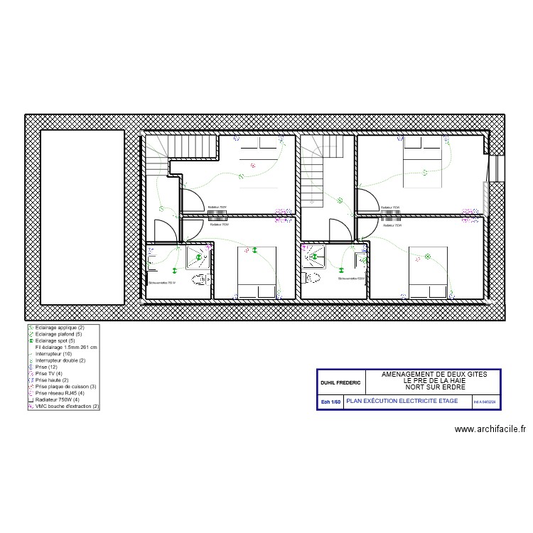 ETAGE DUHIL . Plan de 7 pièces et 89 m2