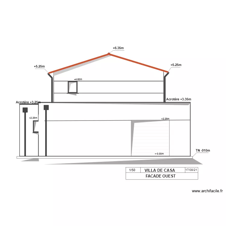 FACADE OUEST AAA. Plan de FACADE OUEST AAA. Plan de