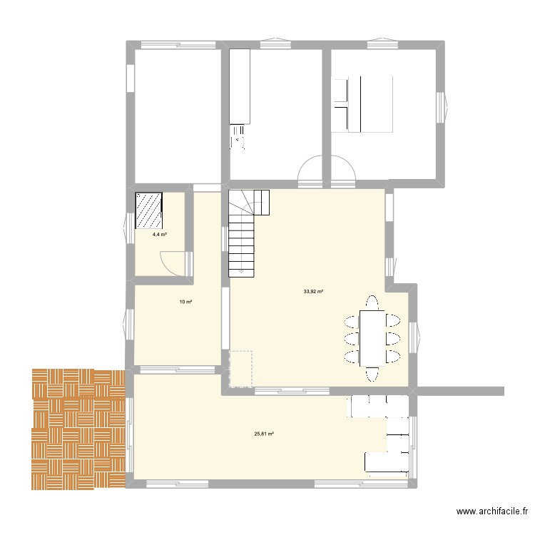 PLAN DES ALBERT . Plan de 4 pièces et 74 m2