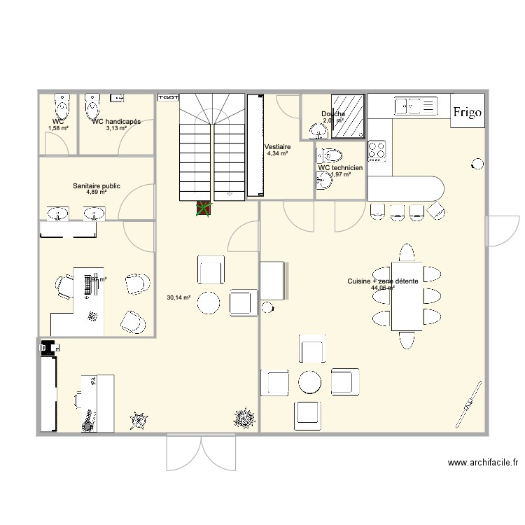 Bureau RDC 2 sans cote. Plan de 0 pièce et 0 m2