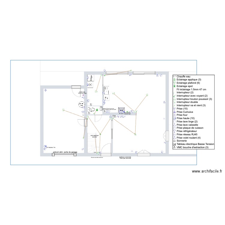 Elec Themereau RDC . Plan de 0 pièce et 0 m2