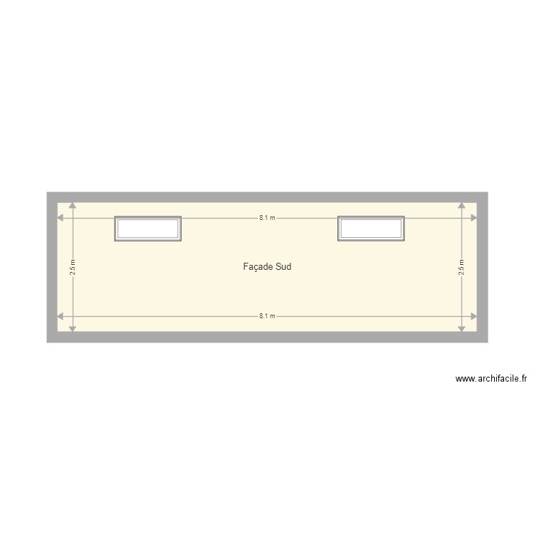 Façade Sud. Plan de 0 pièce et 0 m2