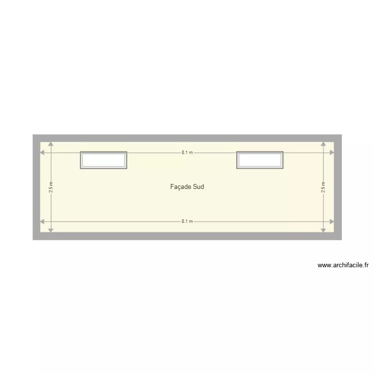 Façade Sud. Plan de Façade Sud. Plan de