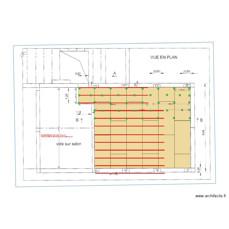 Plafond sous dalle. Plan de 0 pièce et 0 m2