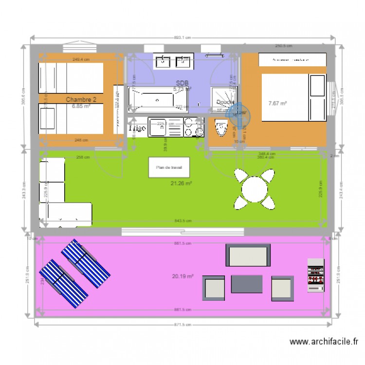 Baya GreenCottages La chapoulière Dimensions cuisine . Plan de 0 pièce et 0 m2