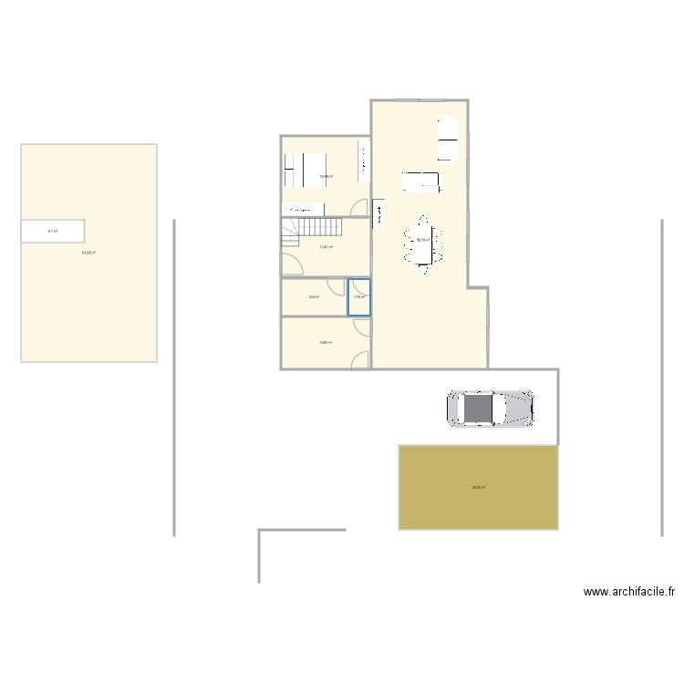 Corps Plein SUD  chmbre EST  GGE ouest. Plan de 0 pièce et 0 m2