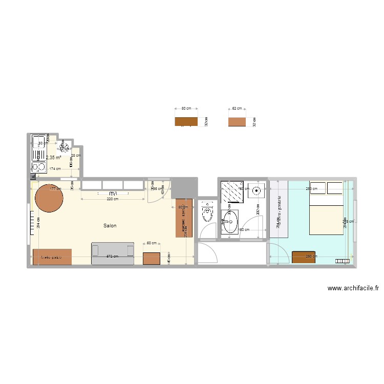 Appartement. Plan de 6 pièces et 31 m2