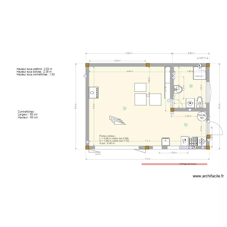 Cabane 4. Plan de 