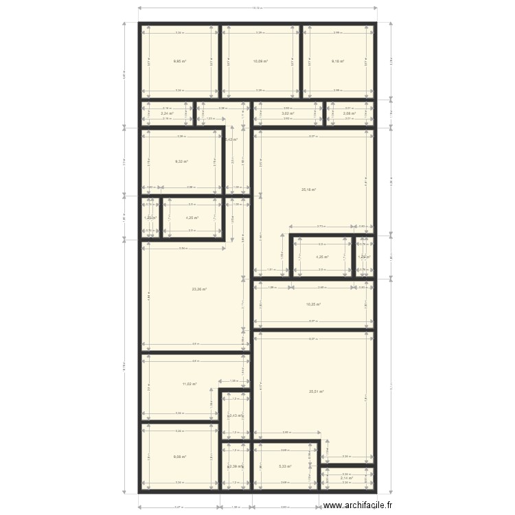 gildas 2. Plan de 22 pièces et 179 m2