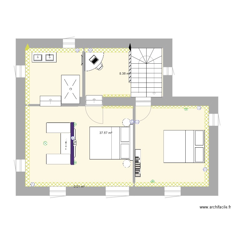 Couloir variante 2. Plan de 0 pièce et 0 m2