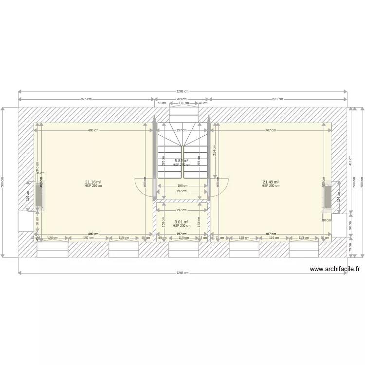 Bourg 1er &eacute;tage. Plan de 