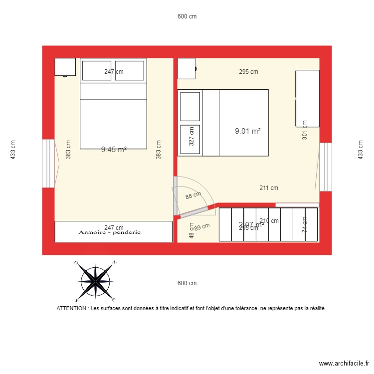 BI 1610 1er étage coté. Plan de 0 pièce et 0 m2