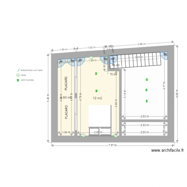 chauvin étage rénové. Plan de 0 pièce et 0 m2