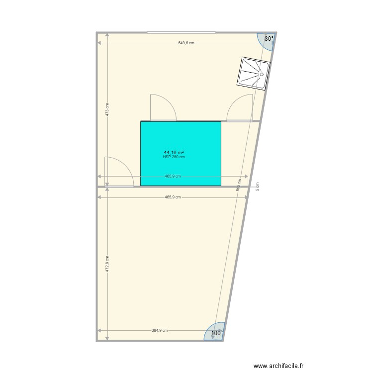 CLERMONT FERRAND 3. Plan de 1 pièce et 44 m2