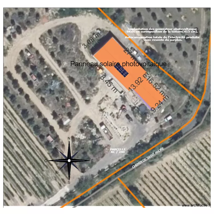 Plan de masse Michel. Plan de 