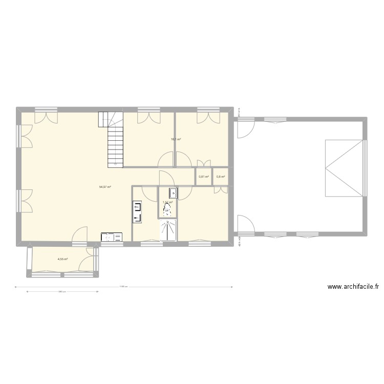 Maison_Garage_Lampaul_14juil22. Plan de 6 pièces et 79 m2