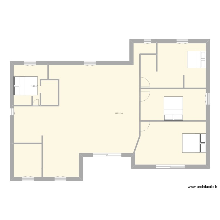 rayan. Plan de 2 pièces et 145 m2