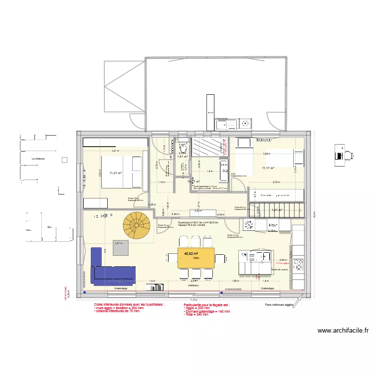 Plan cotes réelles. Plan de 16 et 240 m² Plan cotes réelles. Plan de 16 et 240 m²