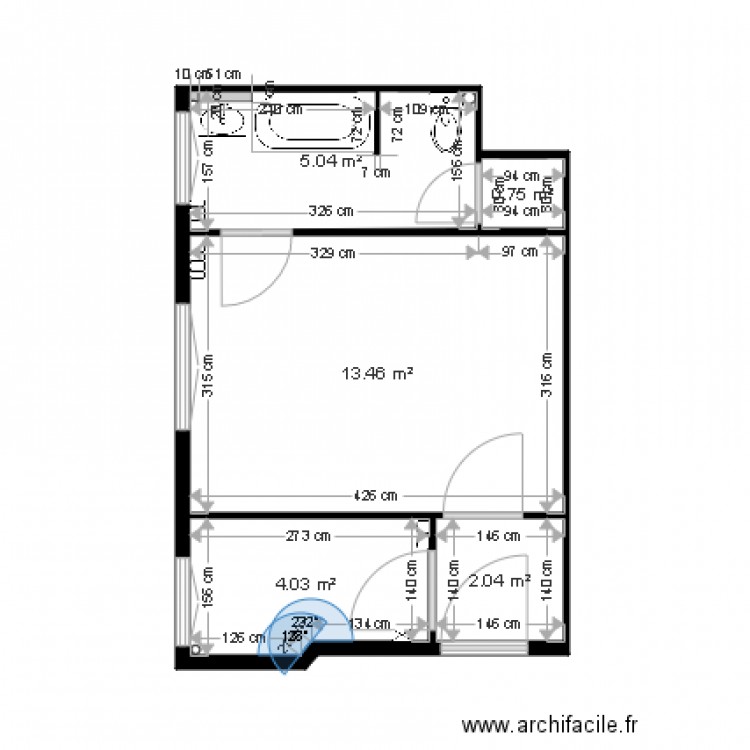 Plan existant appartement MOLINARO. Plan de 0 pièce et 0 m2