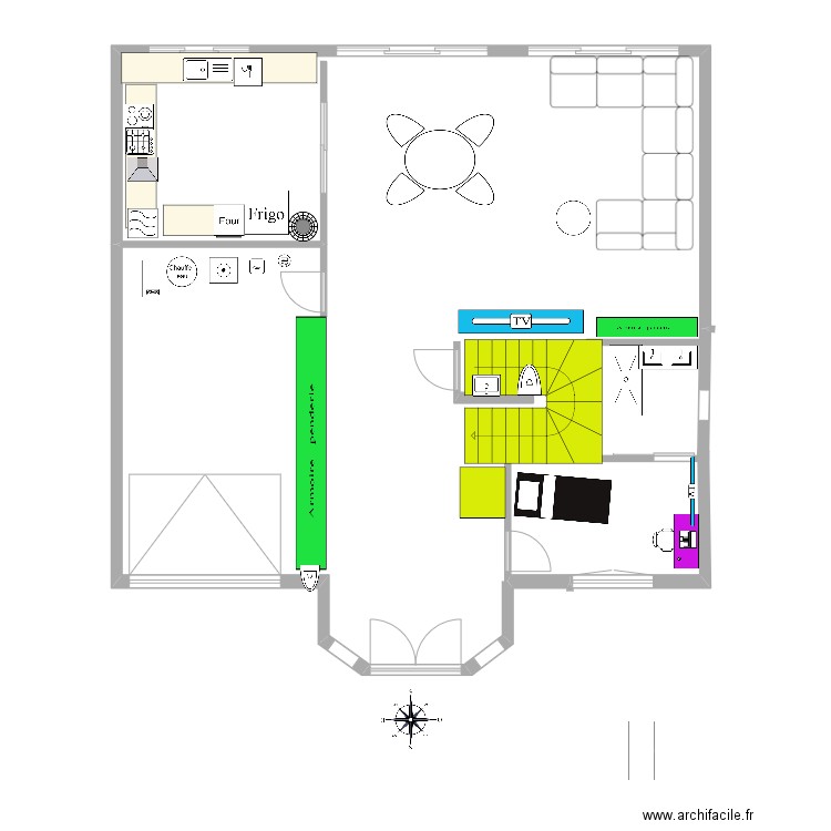 Électricité chel. Plan de 14 pièces et 240 m2