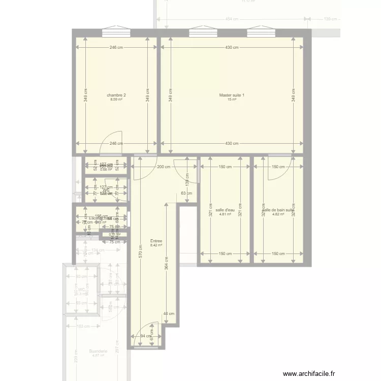 Breteuil RDC duplex jardin. Plan de 