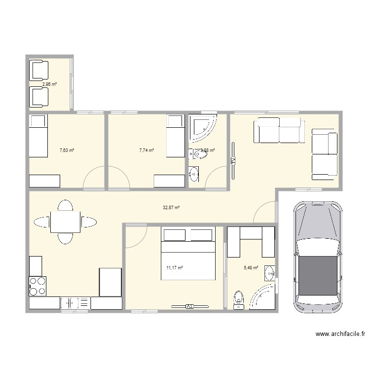 casa 2. Plan de 0 pièce et 0 m2