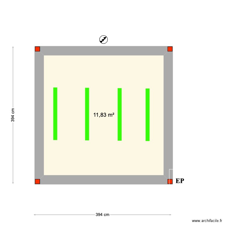 Aguilar. Plan de 1 pièce et 12 m2