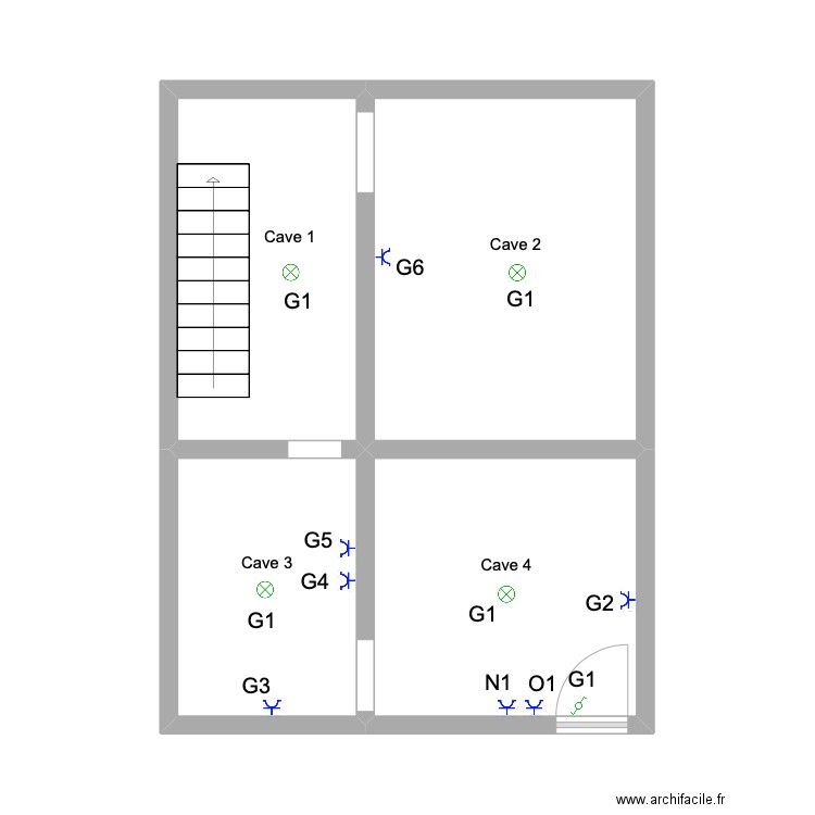 Haute Foriere Cave. Plan de 4 pièces et 33 m2