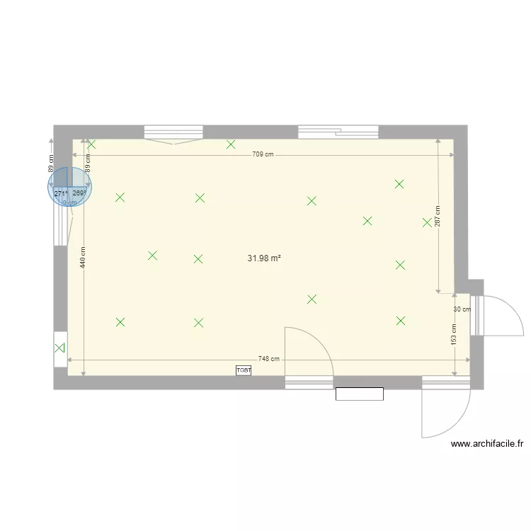 salon carriere sans meuble avec LED 1. Plan de 