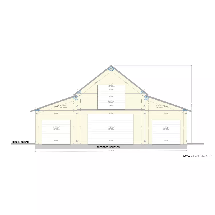 plan facade 25 B. Plan de 
