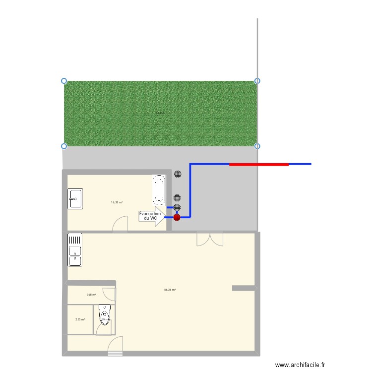 39 Jean-Claude bois Lens. Plan de 5 pièces et 79 m2