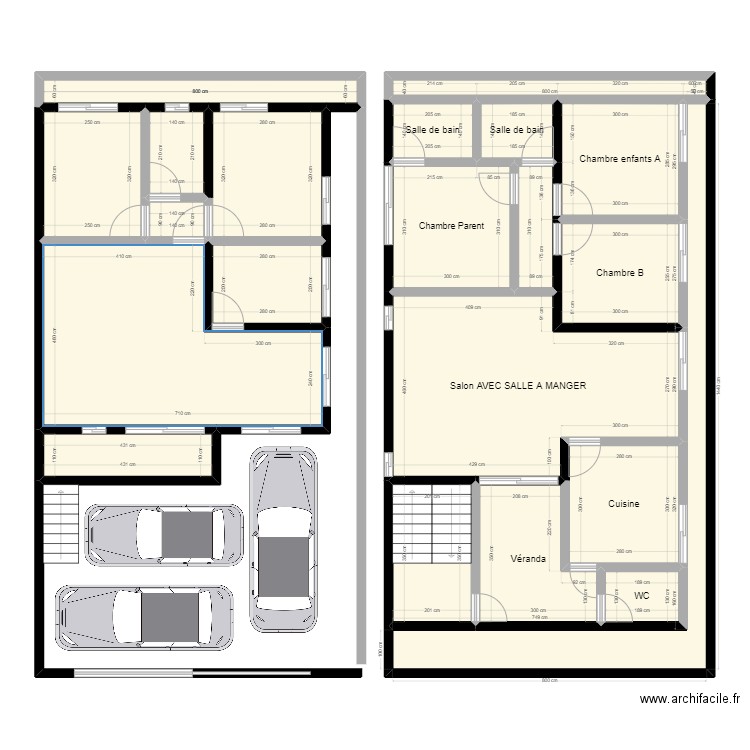 8sur15_1ap2+2ap3. Plan de 21 pièces et 168 m2