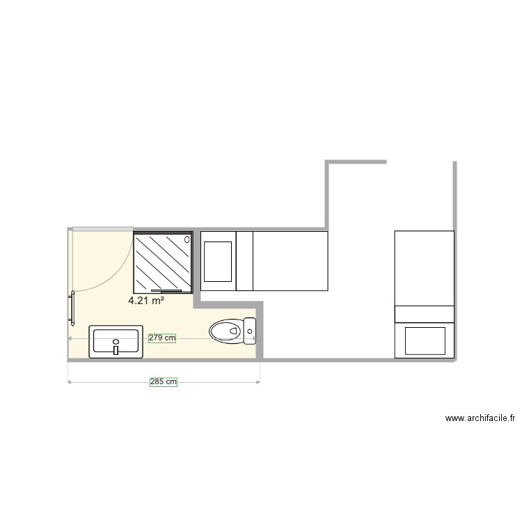 21 02B25 SDB . Plan de 0 pièce et 0 m2