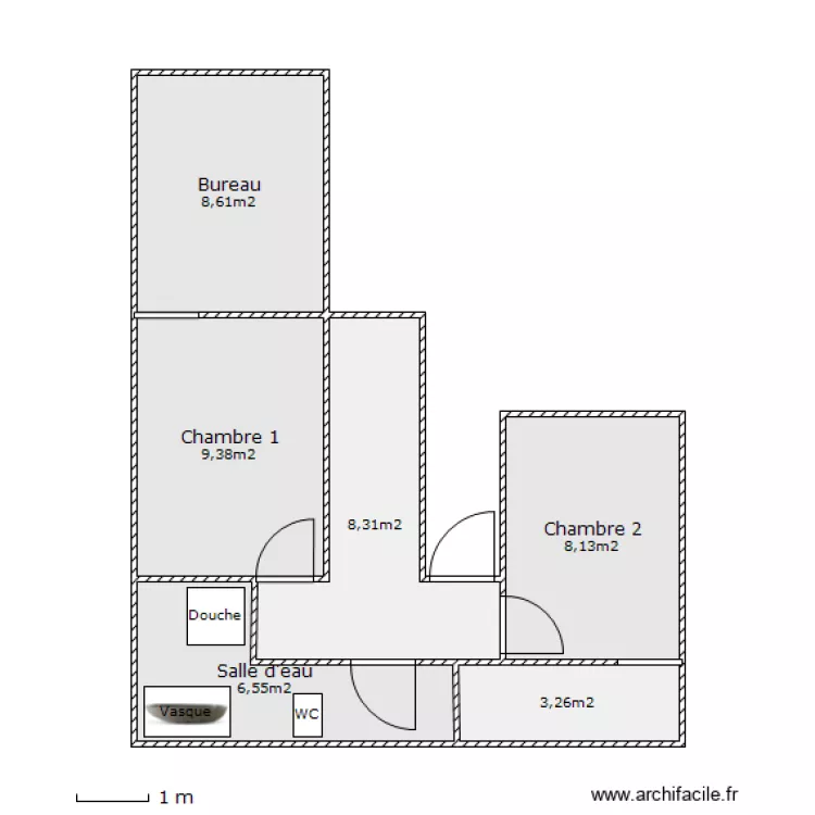 Plan Maison 1er (sous-toit). Plan de 