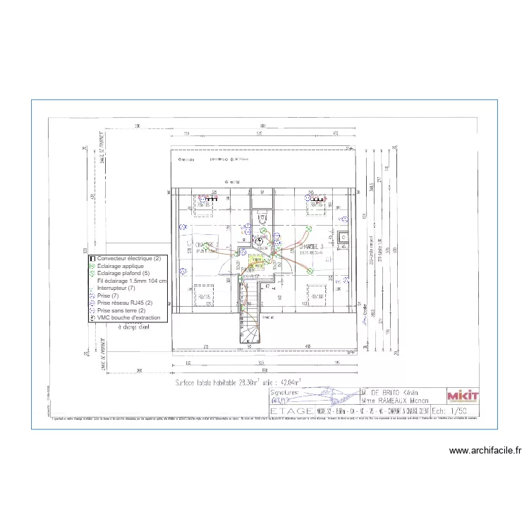 DE BRITO ELEC Etage. Plan de 