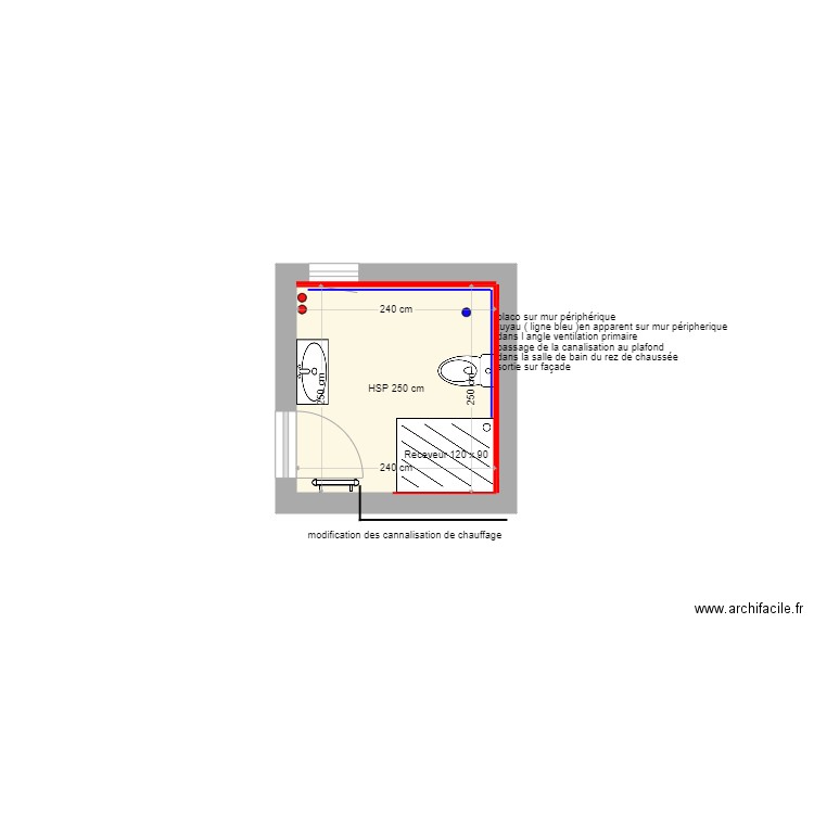 lecoeur . Plan de 1 pièce et 6 m2