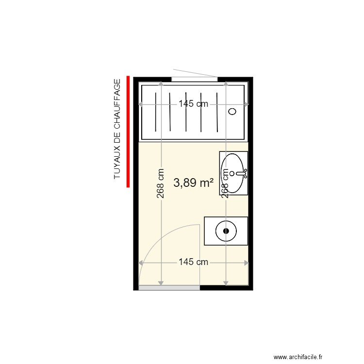 DOMAREFF SERGE . Plan de 1 pièce et 4 m2