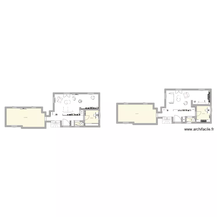 salon tel quel avec c&ocirc;te. Plan de 