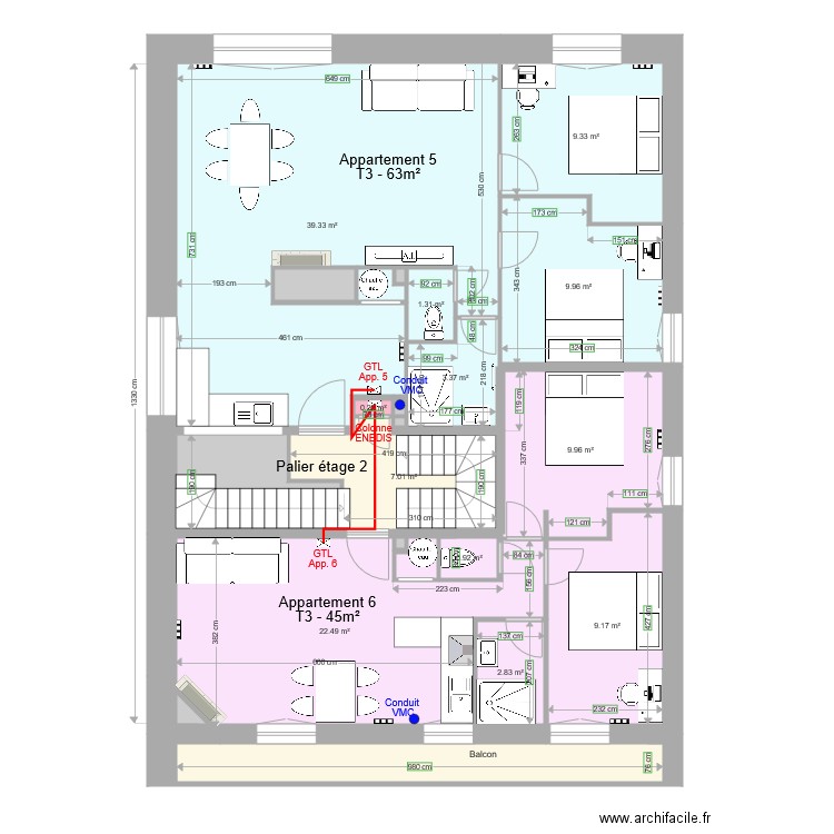 Pasteur Etage 2 b. Plan de 0 pièce et 0 m2